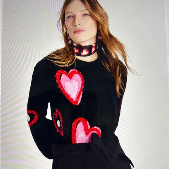 Kate Spade Overlapping Hearts Sweater, XXS - Picture 2 of 14